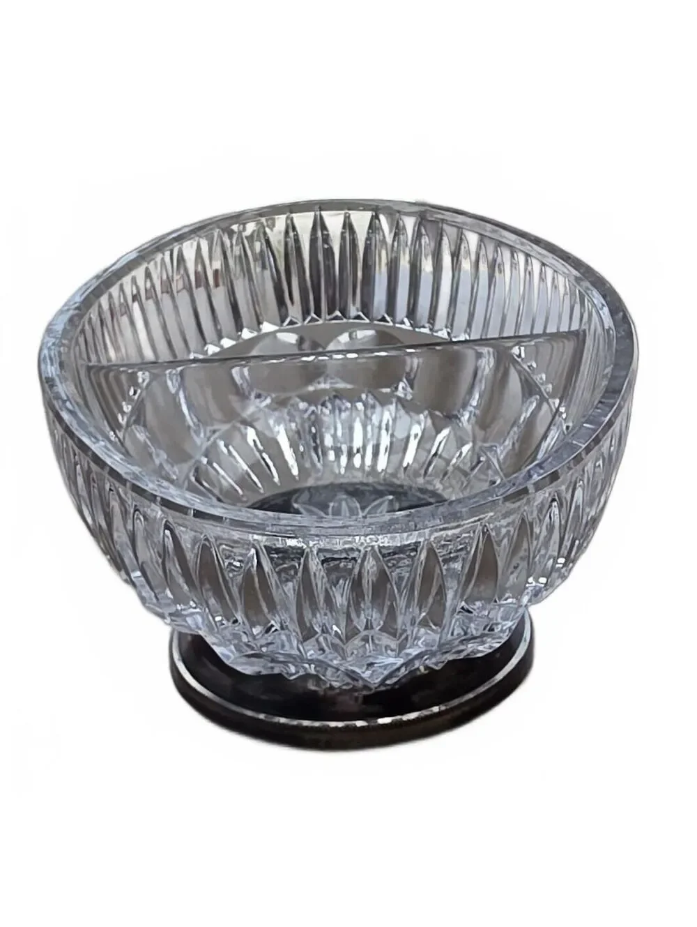 William Adams Towle Crystal Divided Relish Dish Silverplate